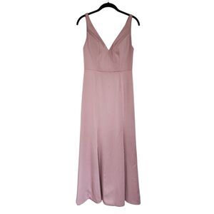 JENNY YOO Blush pink satin gown, sleeveless, size 2, wedding, bridal